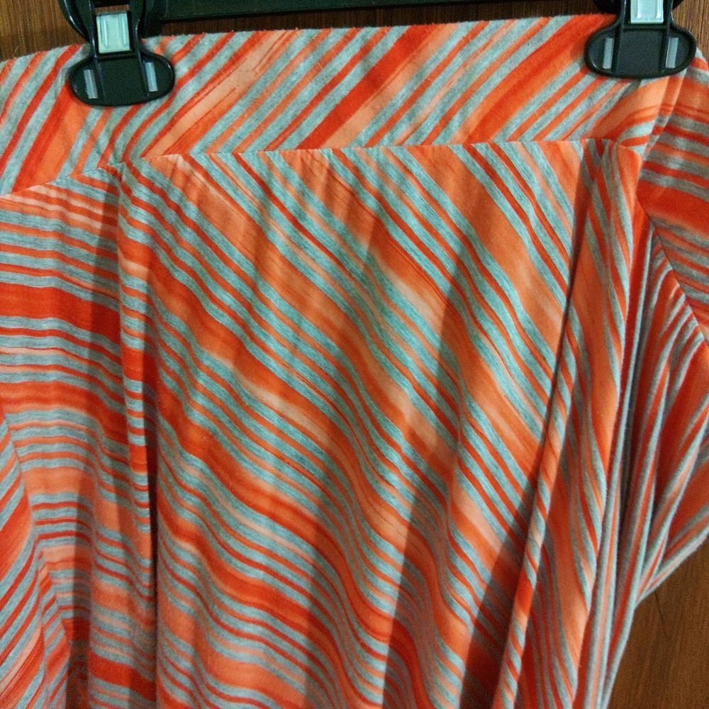 Striped Orange and Gray Women's Skirt